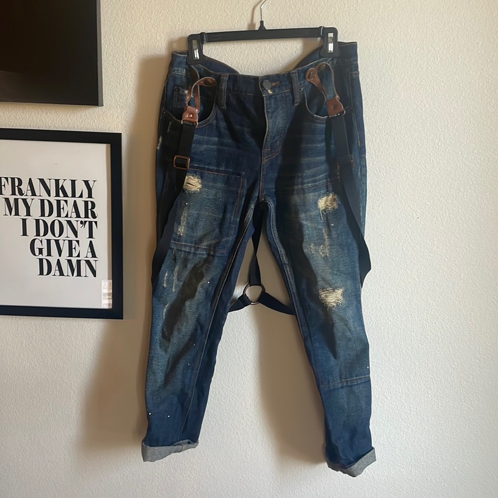 Size 27 BDG suspender jeans